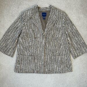 Doncaster Blazer Single Breasted Cotton Blend Pockets Toggle Buttons Size 16W